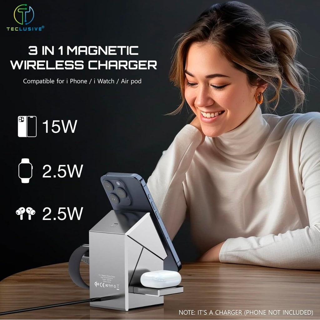 3-in-1 Wireless Charging Station – Fast & Cable-Free Charging