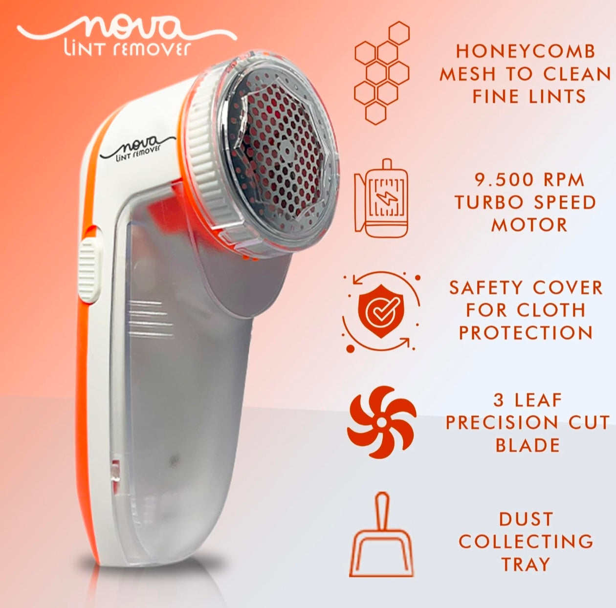 Nova™ Turbo Lint Remover – Powerful Fabric Shaver for Clothes & Upholstery