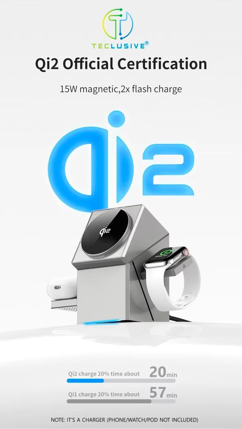 3-in-1 Wireless Charging Station – Fast & Cable-Free Charging