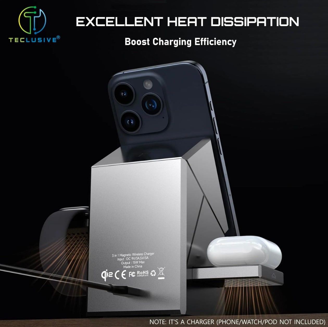 3-in-1 Wireless Charging Station – Fast & Cable-Free Charging