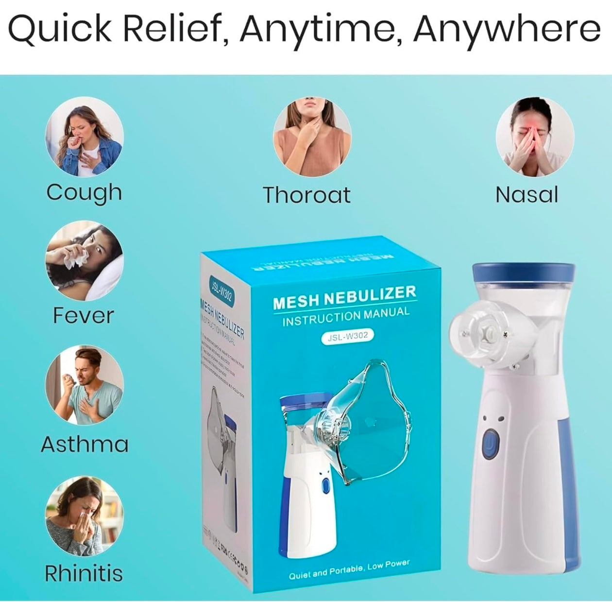 Portable Mesh Nebulizer for Kids & Adults (USB Rechargeable)