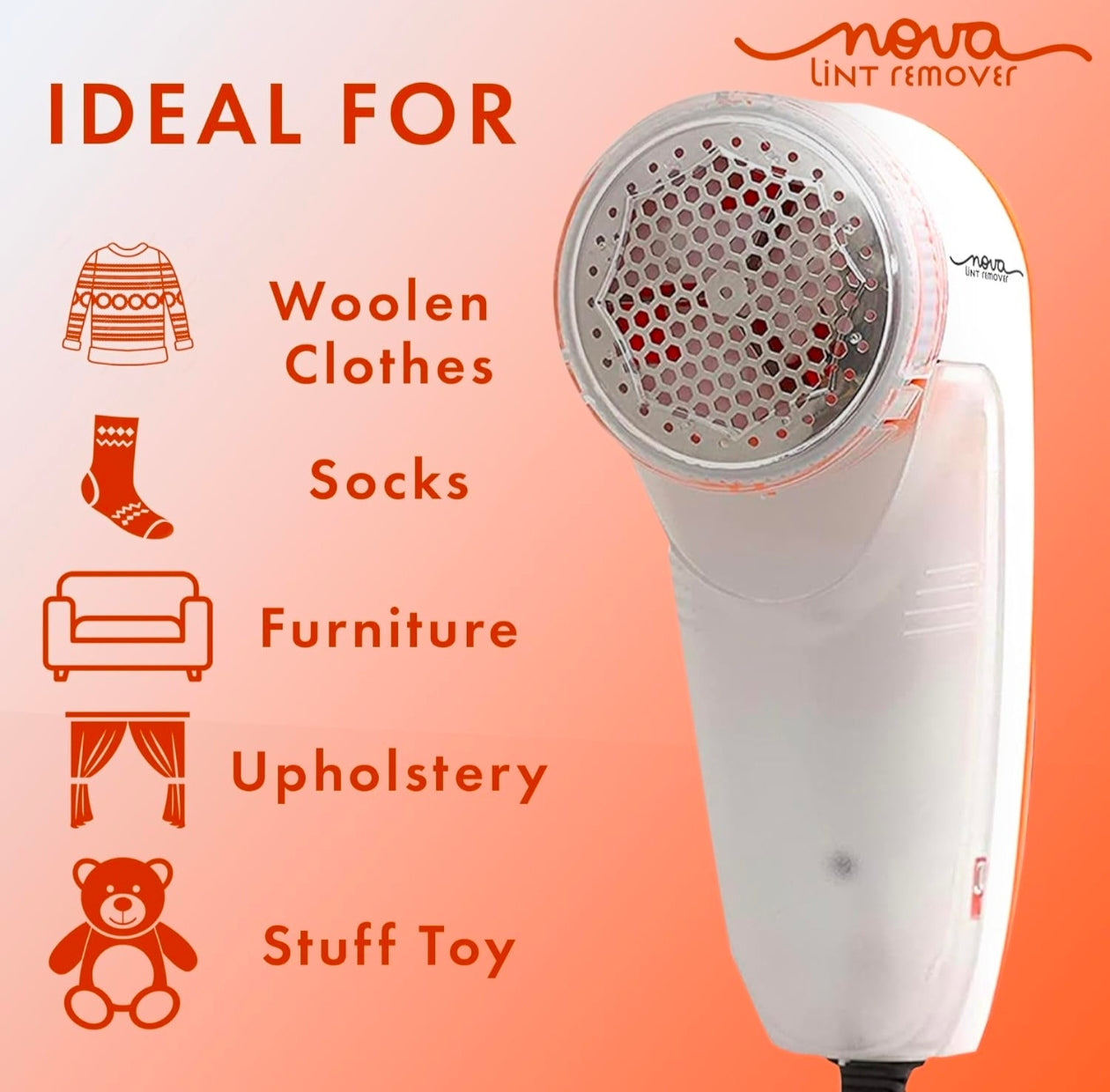 Nova™ Turbo Lint Remover – Powerful Fabric Shaver for Clothes & Upholstery
