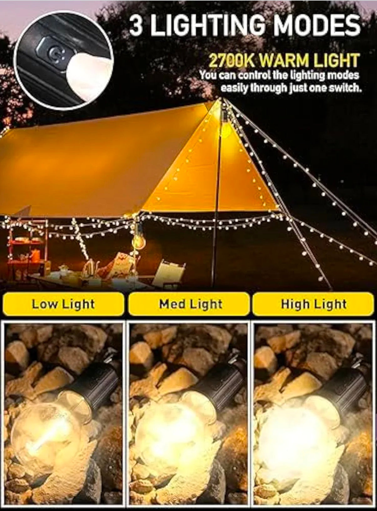 PowerGlow™ USB Rechargeable Hanging Emergency LED Bulb